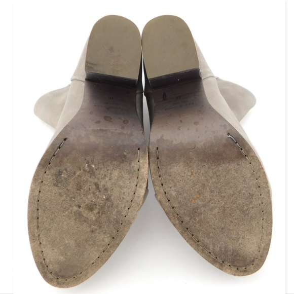 RAG&BONE Light Gray Leather Cap Toe Block Heel Ankle Boots 40 Newbury - Picture 7 of 8